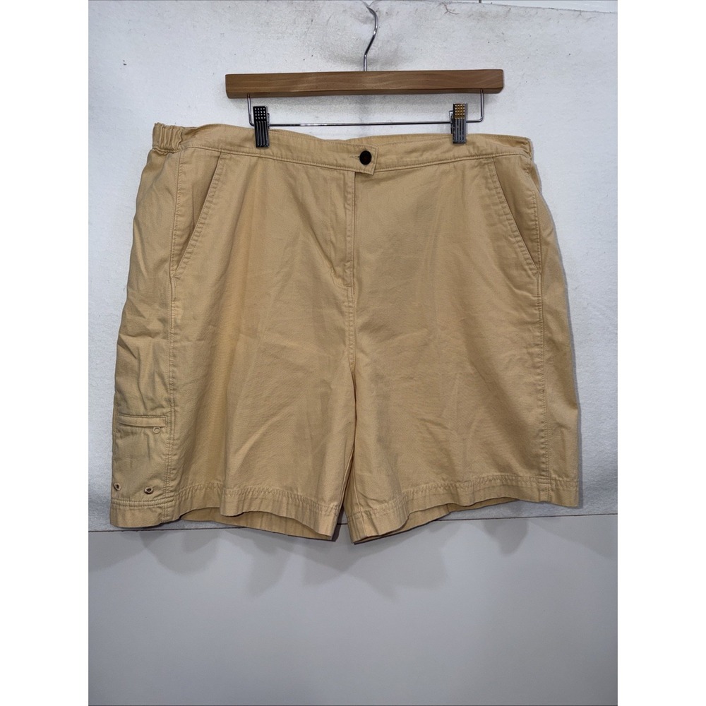 Woolrich Shorts Womens Sz 18 Yellow Hiking Pockets Cotton Outdoors